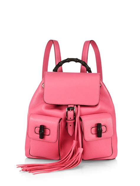 gucci pink backpack|Gucci bamboo backpack.